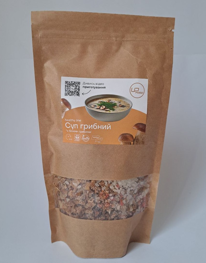3l-1 Грибний суп Upfood з білими грибами та кус-кус (суха суміш) 3 літри - Зображення 1