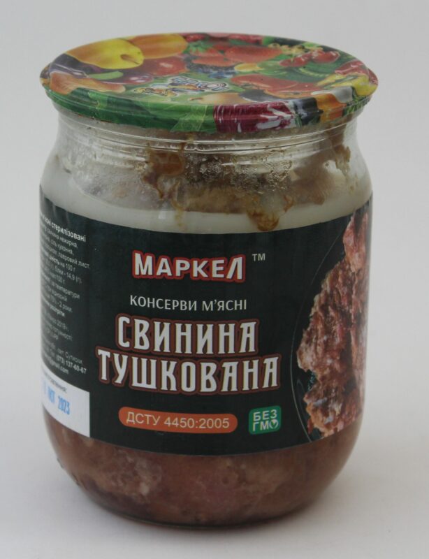 Тушонка свинна в банці